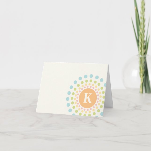 Sunburst Monogram Notecard Anteckningskort (Framsida)