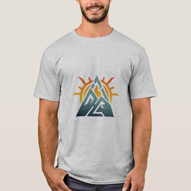 Sunburst Mountain Triangle T-shirt för äventyrsäls (Framsida)