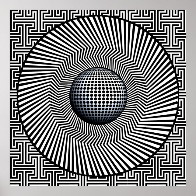 Sunburst Op Art Poster (Framsidan)
