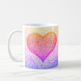Sunburst Pointillism Heart Coffee Mugg