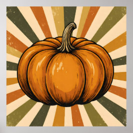 Sunburst Pumpkin Charm Poster