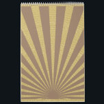 Sunburst rand poster kalender<br><div class="desc">Uppsättningen med fem, Retro-inspirerat Lodrät Poster med guldtäcke, olika solnedbrytning under bakgrundsmallar.</div>