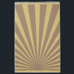 Sunburst rand poster kalender<br><div class="desc">Uppsättningen med fem, Retro-inspirerat Lodrät Poster med guldtäcke, olika solnedbrytning under bakgrundsmallar.</div>