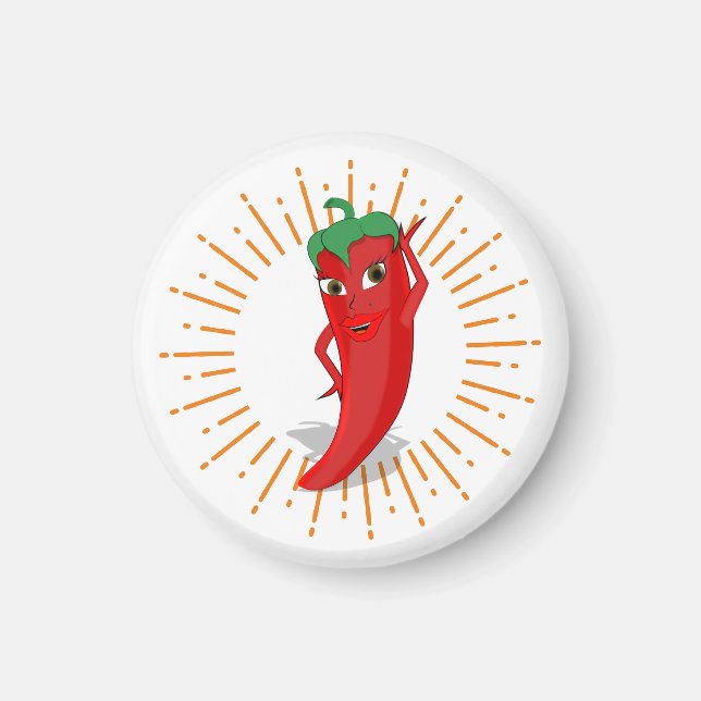 Sunburst Red Hett Pepper Diva Magnet (Framsidan)