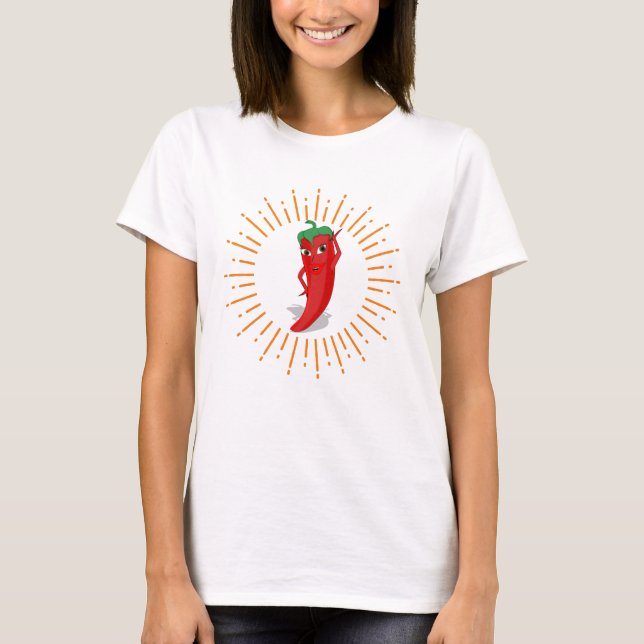 Sunburst Red Hett Pepper Diva T Shirt (Framsida)