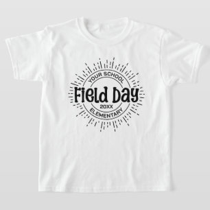 Sunburst School Fält Day Design, svart T Shirt