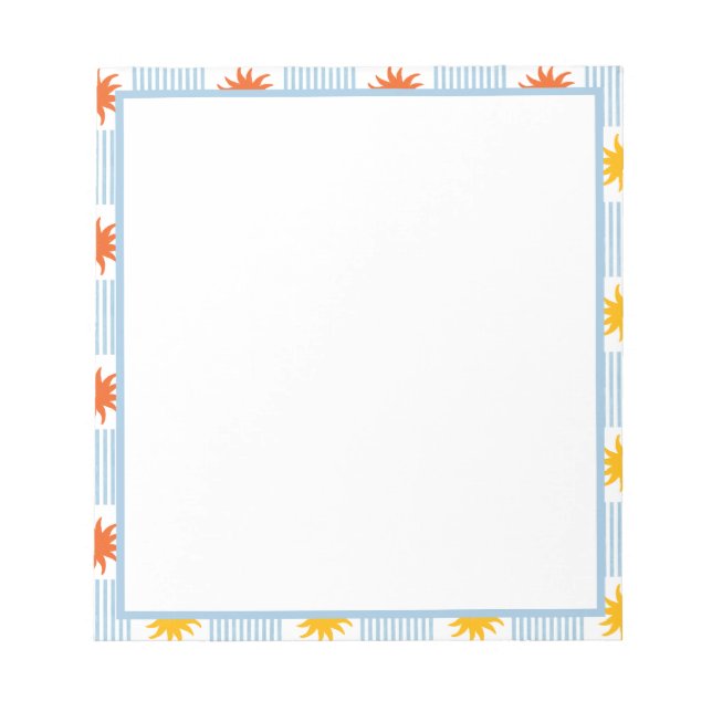 Sunburst Stripes Border Notepad Anteckningsblock (Framsida)