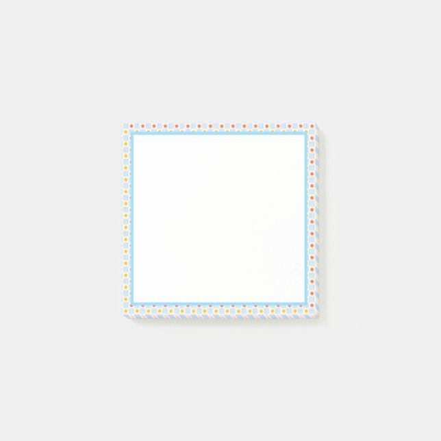 Sunburst Stripes Checkerboard Sticky Note Post-it Block (Framsida)