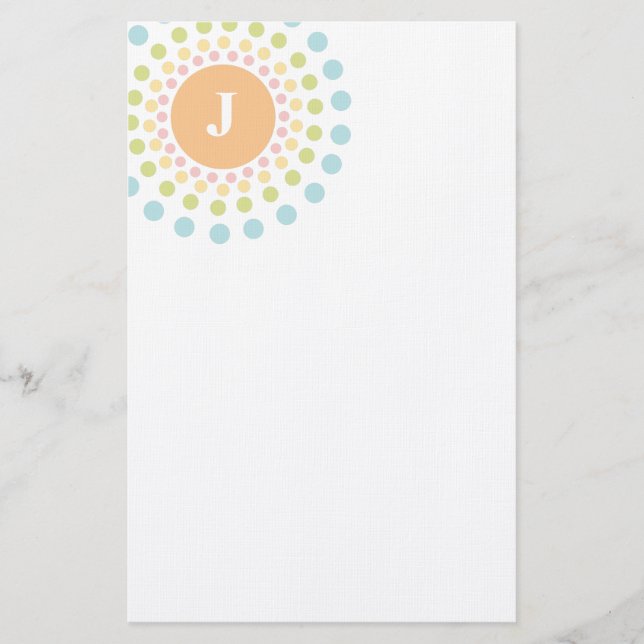 SunburstMonogrambrevpapper Brevpapper (Framsida)