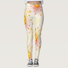 Sunbursts Seamless Mönster Leggings