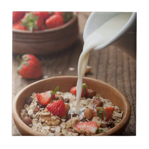 Sund frukost kakelplatta