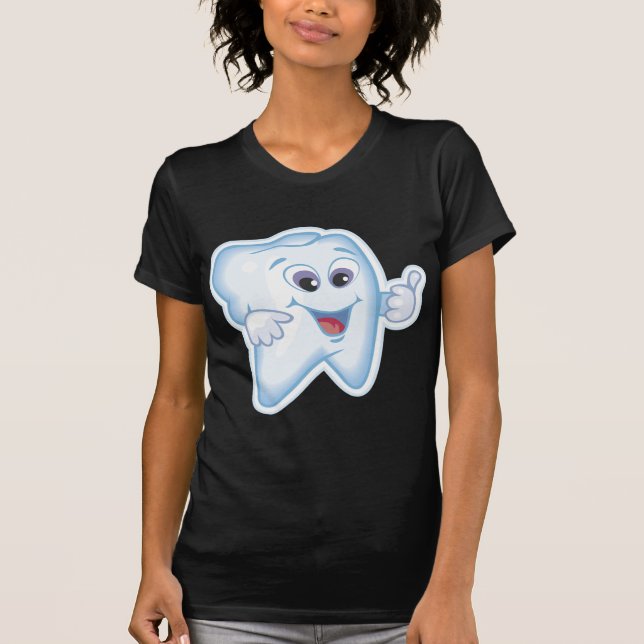 Sund lycklig tand tee shirt (Framsida)