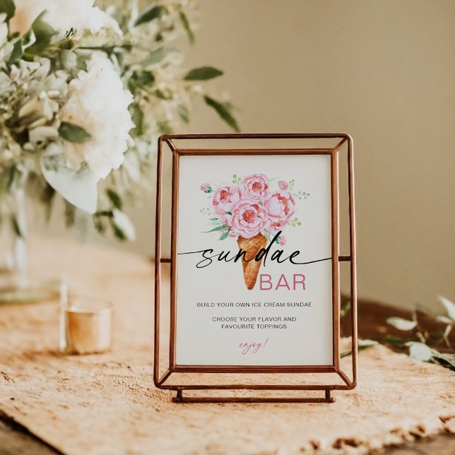 Sundae Bar Glass Isglass Temat Skylt  (Skapare uppladdad)