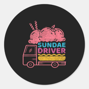 Sundae Driver Weed Sort Runt Klistermärke