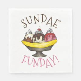 SUNDAE FUNDAY Banana Split Ice Cream Social Pappersservett