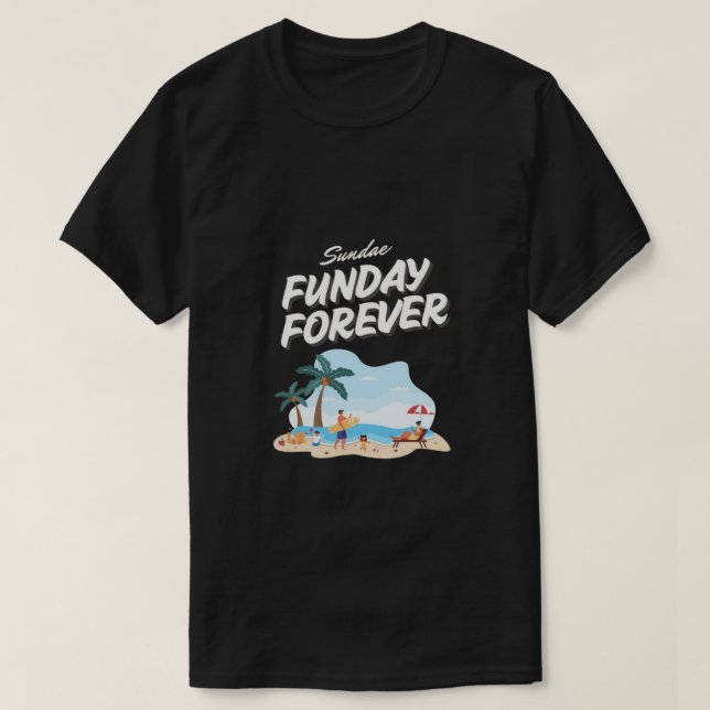 Sundae Funday Black T-Shirt (Design framsida)
