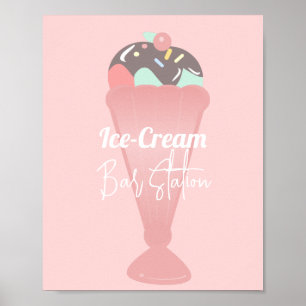 Sundae Glass Sign Poster
