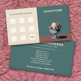 Sundae - Ice Cream Parlor Loyalty Card Visitkort