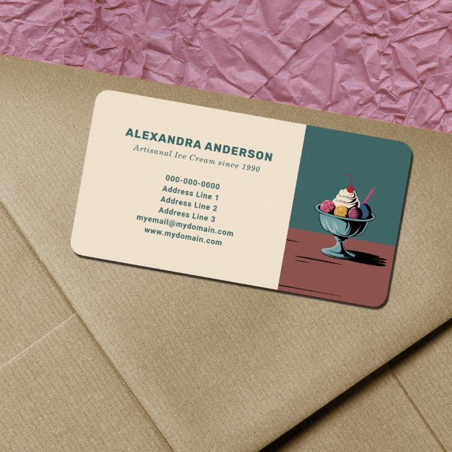 Sundae - Ice Cream Parlor Return-adressetikett Adressetikett (Sundae - Ice Cream Parlor Return Address Label)