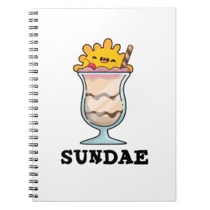 Sundae Rolig söndag Glass Pun Anteckningsbok