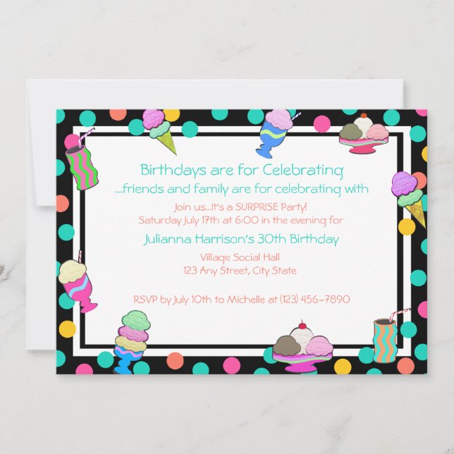 Sundae Shoppe Inbjudan (Framsida)