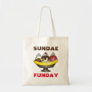 SUNDAE (SÖNDAG) FUNDAY Ice Cream Banana Split Food Tygkasse