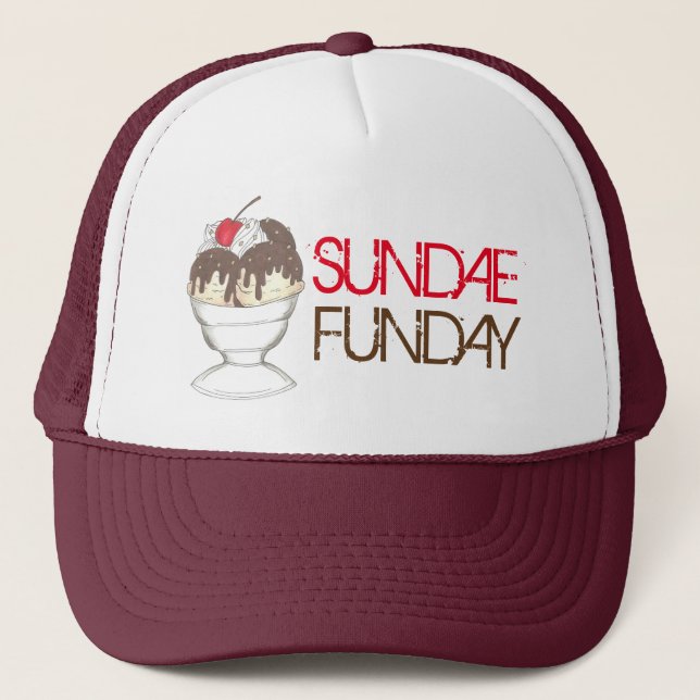 SUNDAE (SÖNDAG) FUNDAY Ice Cream Hett Fudge Foodie Keps (Framsida)