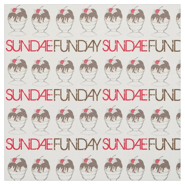 SUNDAE (SÖNDAG) FUNDAY Ice Cream Hett Fudge Foodie Tyg (Provkarta)