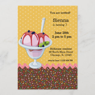 Sundae * välj bakgrund färg inbjudningar