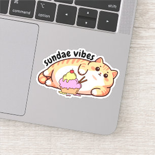 Sundae Vibes Tjock Cat Watersecure Klistermärken