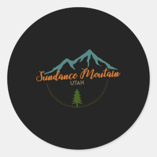 Sundance Mountain Utah Äventyr Skiing Snowboard Runt Klistermärke