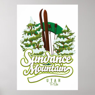 Sundance Mountain Utah Ski logotyp Poster