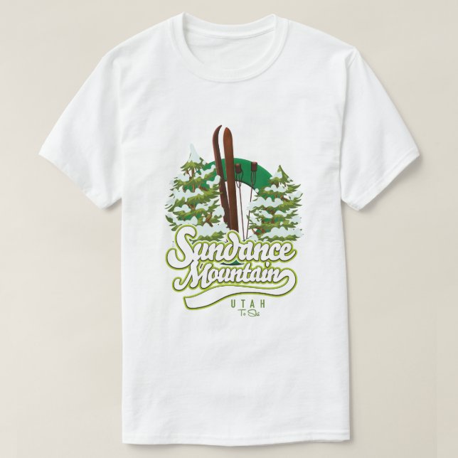 Sundance Mountain Utah Ski logotyp T Shirt (Design framsida)