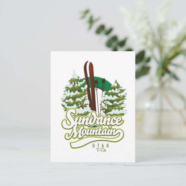 Sundance Mountain Utah Ski logotyp Vykort (Stående Fram)