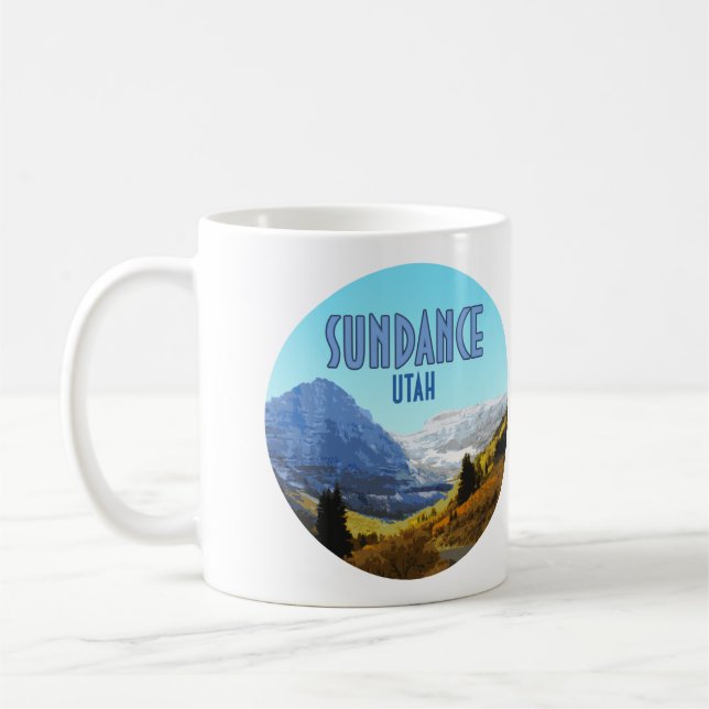 Sundance Utah Mountains Vintage Kaffemugg (Vänster)