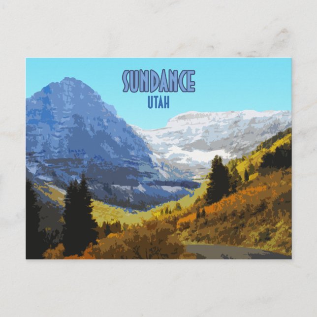 Sundance Utah Mountains Vintage Vykort (Framsida)