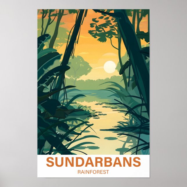 Sundarbans Rainforest India Bangladesh Travel Poster (Framsidan)