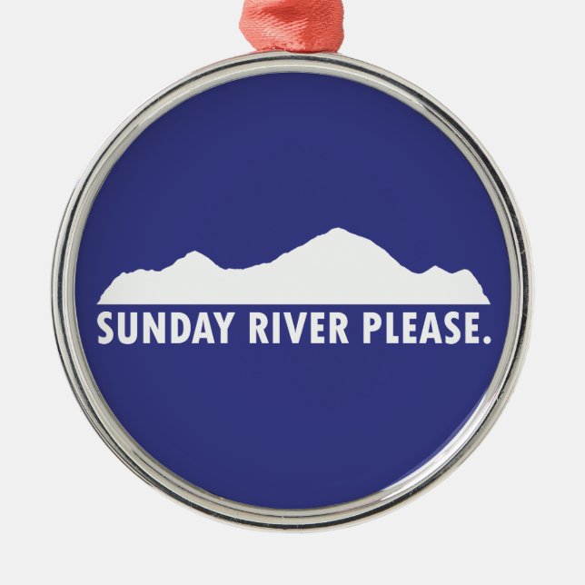 Sunday River Maine Vänligen Julgransprydnad Metall (Framsidan)