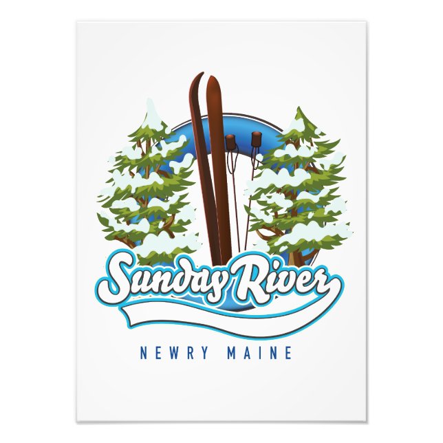 Sunday River Newry Maine skidlogo Fototryck (Framsidan)