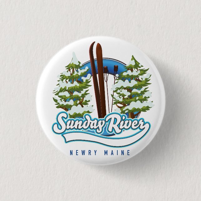 Sunday River Newry Maine skidlogo Knapp (Framsida)