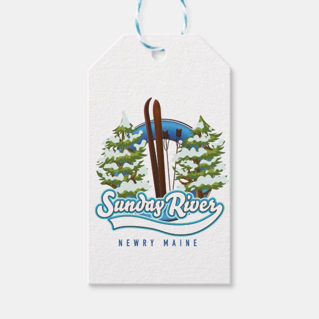 Sunday River Newry Maine skidlogo Presentetikett (Framsidan)