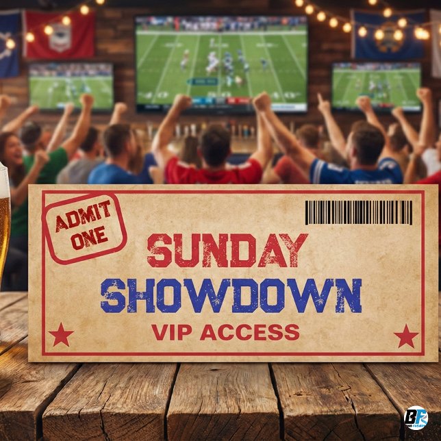 Sunday Showdown VIP Football Party Ticket Inbjudningar (Skapare uppladdad)