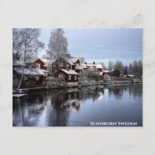 Sundborn Sverige Winterscape Vykort