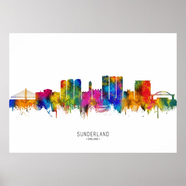 Sunderland England Skyline Poster (Framsidan)