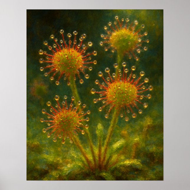 Sundew: Toxic Elegance Impressionistisk Konst Poster (Framsidan)