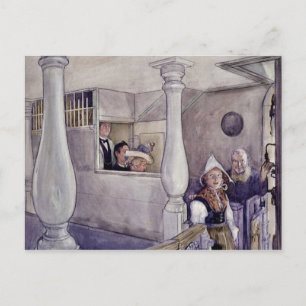 Sundfödd kyrka under gudstjänst.. vykort