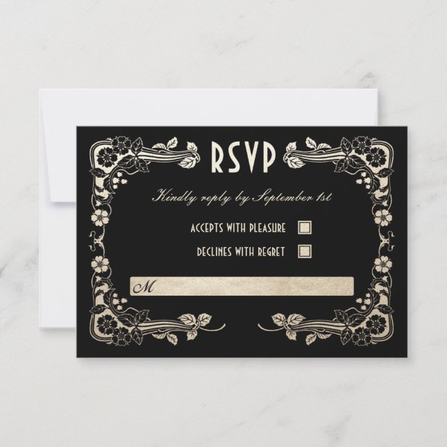 Sundial Garden Wedding OSA kort Gold Foil (Framsida)