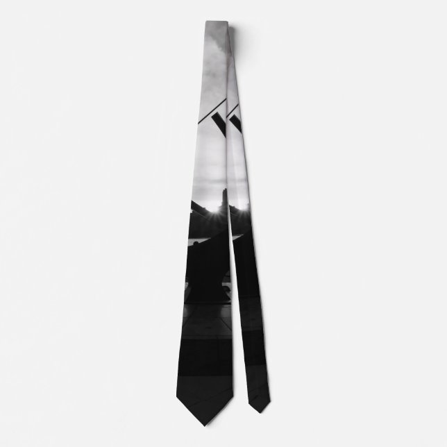 Sundial Sunset Grayscale Neck Tie Slips (Framsida)