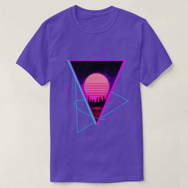 Sundown City Outrun Synthwave Retro Futurism T Shirt (Design framsida)