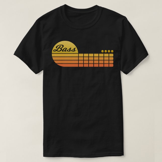 Sundown Groove Retro Bass Guitar Vibes T Shirt (Design framsida)